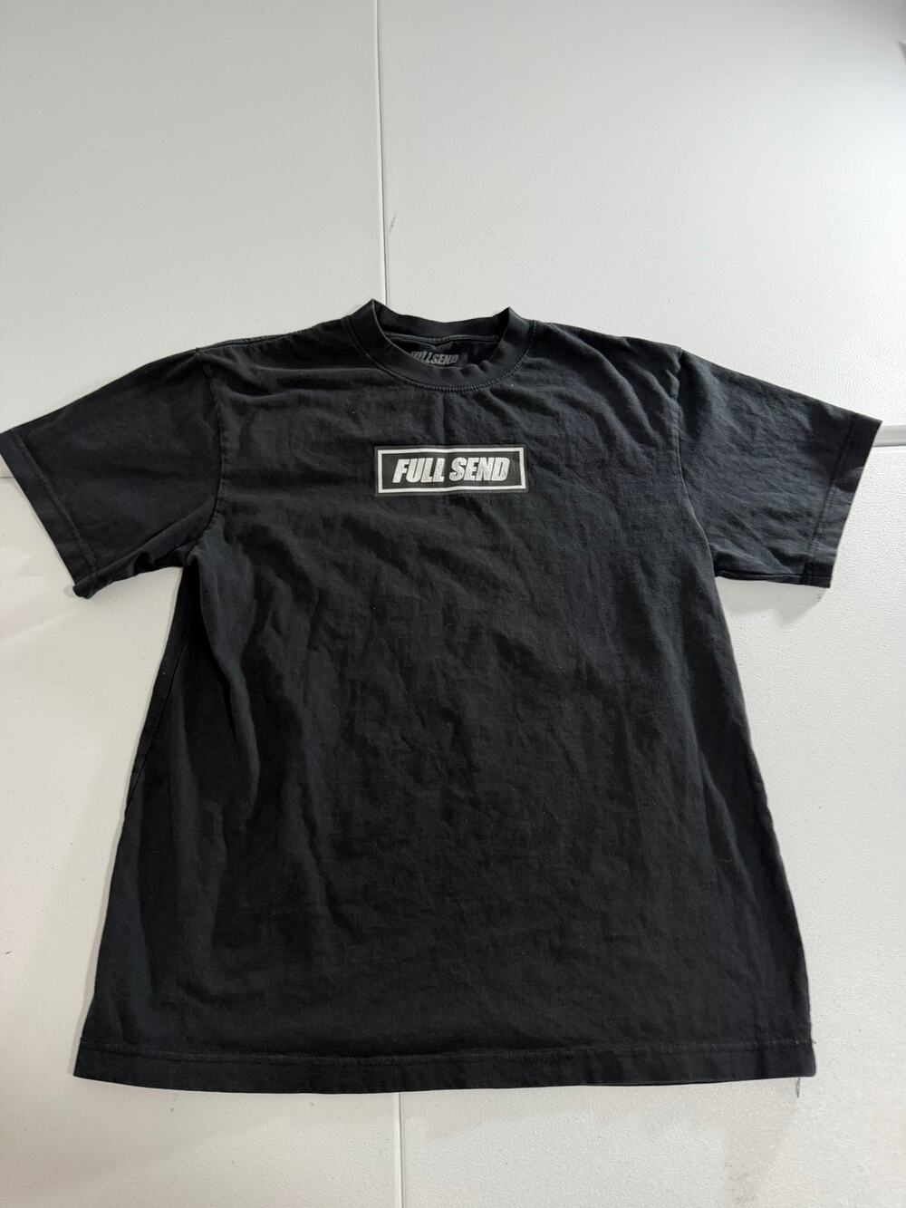 Full Send Box Logo T-Shirt Mens Size Medium Black 100% Cotton